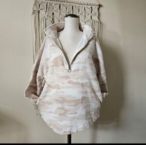 PINK Victoria's Secrey Camouflage Half-Zip Pullover Crew S